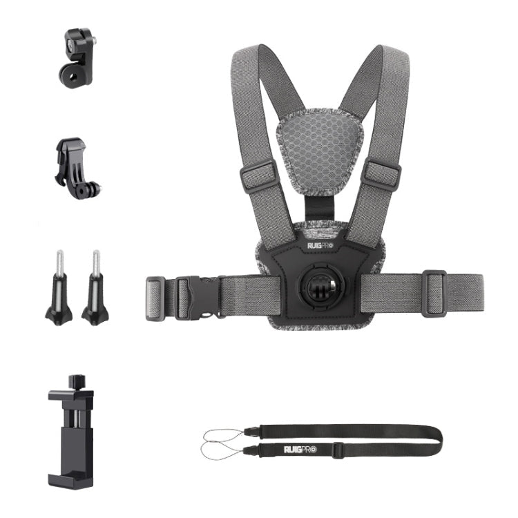 Adjustable Body Mount Belt Chest Strap with Mount & Screw, 3 in 1, 4 in 1, 6 in 1 Phone Clamp, 6 in 1 360 Phone Clamp, 7 in 1 Phone Clamp - ORIWHIZChest BeltDJI & Insta360 AccessoriesRUIGPRO