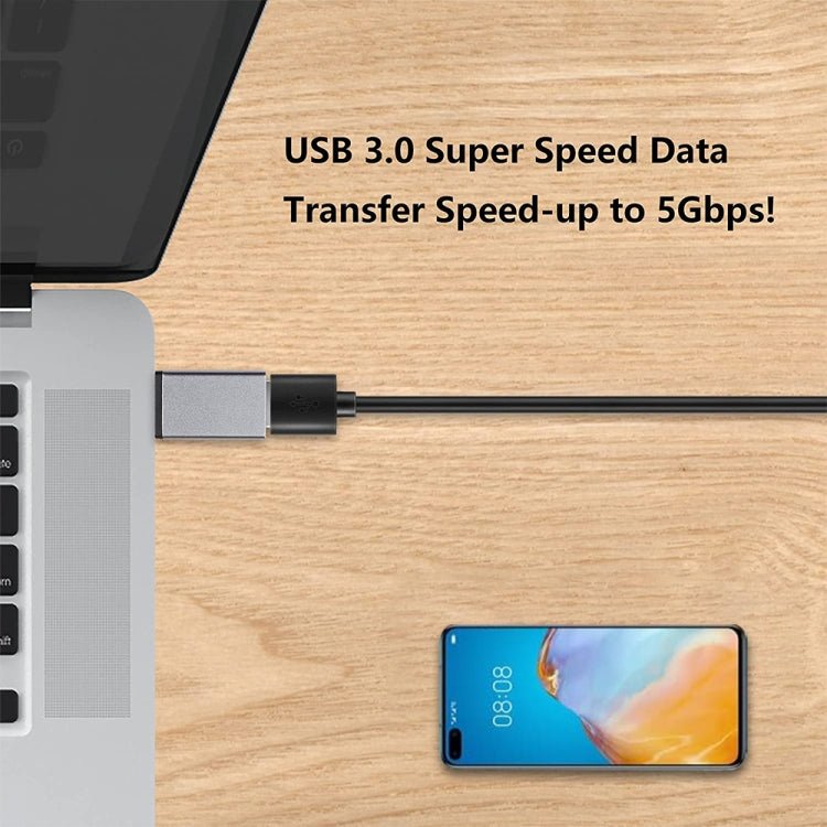 Aluminum Alloy USB - C / Type - C 3.1 Male to USB 3.0 Female Data / Charger Adapter - ORIWHIZ