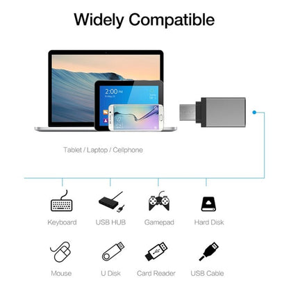 Aluminum Alloy USB - C / Type - C 3.1 Male to USB 3.0 Female Data / Charger Adapter - ORIWHIZ