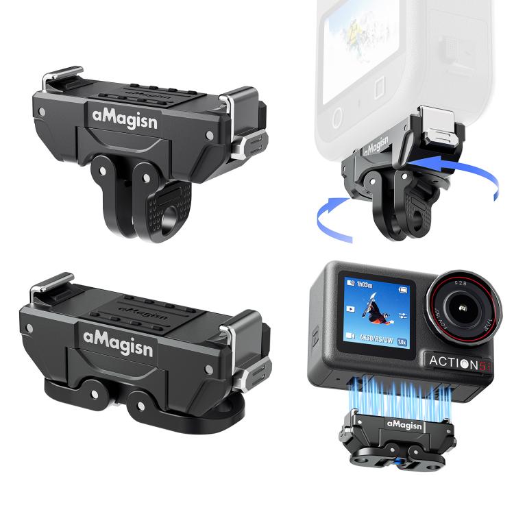 aMagisn 360 - Degree Rotatable Magnetic Quick Release Mount For DJI Osmo 360/Action 5 Pro/4/3, For DJI Osmo 360/Action 5 Pro/4/3 - ORIWHIZaMagisnDJI & Insta360 AccessoriesMount & Holder
