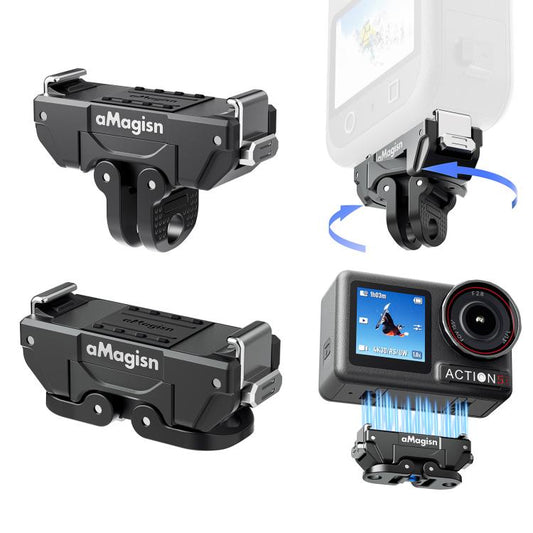 aMagisn Soporte magnético giratorio de liberación rápida de 360 ​​grados para DJI Osmo 360/Action 5 Pro/4/3, para DJI Osmo 360/Action 5 Pro/4/3 - ORIWHIZaMagisn Accesorios DJI e Insta360 Soporte y abrazadera