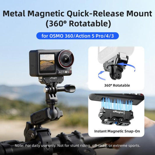 aMagisn Soporte magnético giratorio de liberación rápida de 360 grados para DJI Osmo 360/Action 5 Pro/4/3, para DJI Osmo 360/Action 5 Pro/4/3 - ORIWHIZaMagisn Accesorios DJI e Insta360 Soporte y abrazadera