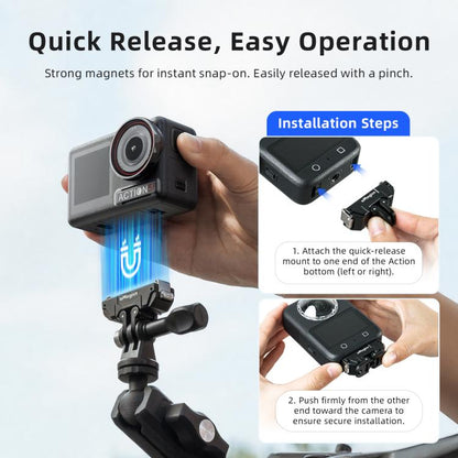 aMagisn 360 - Degree Rotatable Magnetic Quick Release Mount For DJI Osmo 360/Action 5 Pro/4/3, For DJI Osmo 360/Action 5 Pro/4/3 - ORIWHIZaMagisnDJI & Insta360 AccessoriesMount & Holder