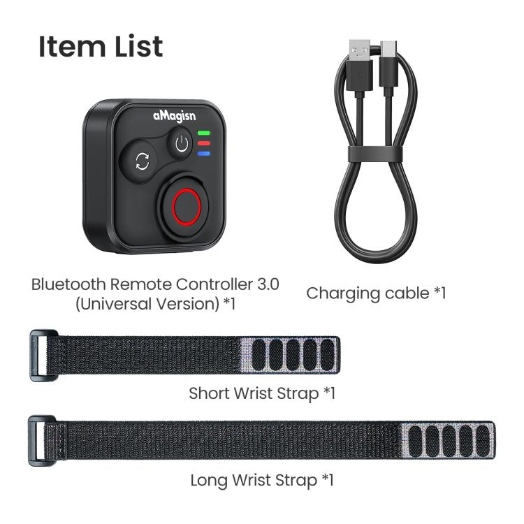 aMagisn Bluetooth Remote Controller 3.0 Universal Version For Insta360, GoPro Hero, Android/ios Smartphones, DJI OSMO 360, Action 6/5 Pro/4, AM40 - ORIWHIZaMagisnDJI & Insta360 AccessoriesOther Insta360 Accessories
