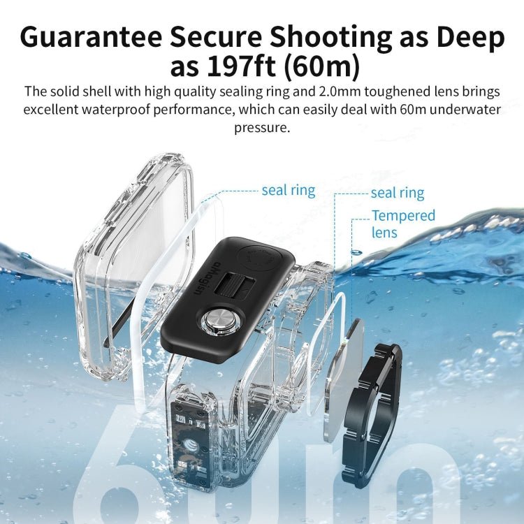 aMagisn Horizontal and Vertical Shooting Dive Shell 60m Waterproof Shell Accessories, For Insta360 Ace Pro, For Insta360 Ace - ORIWHIZaMagisnDJI & Insta360 AccessoriesInsta360 Ace Series