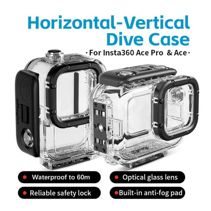 aMagisn Horizontal and Vertical Shooting Dive Shell 60m Waterproof Shell Accessories, For Insta360 Ace Pro, For Insta360 Ace - ORIWHIZaMagisnDJI & Insta360 AccessoriesInsta360 Ace Series