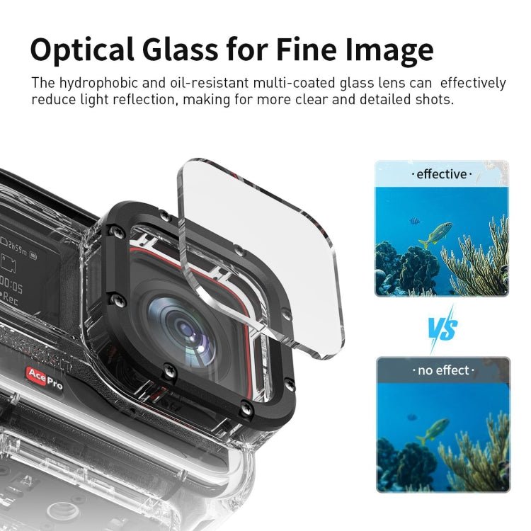aMagisn Horizontal and Vertical Shooting Dive Shell 60m Waterproof Shell Accessories, For Insta360 Ace Pro, For Insta360 Ace - ORIWHIZaMagisnDJI & Insta360 AccessoriesInsta360 Ace Series