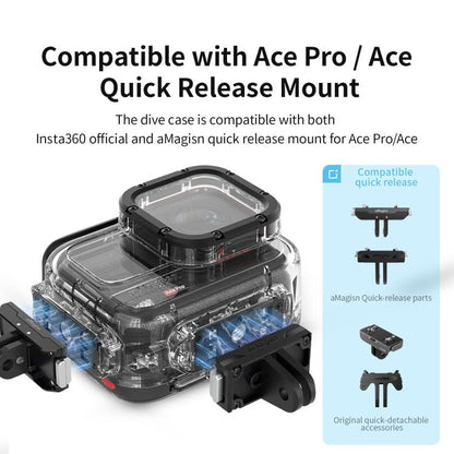 aMagisn Horizontal and Vertical Shooting Dive Shell 60m Waterproof Shell Accessories, For Insta360 Ace Pro, For Insta360 Ace - ORIWHIZaMagisnDJI & Insta360 AccessoriesInsta360 Ace Series