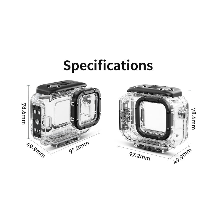 aMagisn Horizontal and Vertical Shooting Dive Shell 60m Waterproof Shell Accessories, For Insta360 Ace Pro, For Insta360 Ace - ORIWHIZaMagisnDJI & Insta360 AccessoriesInsta360 Ace Series