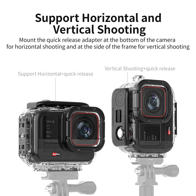 aMagisn Horizontal and Vertical Shooting Dive Shell 60m Waterproof Shell Accessories, For Insta360 Ace Pro, For Insta360 Ace - ORIWHIZaMagisnDJI & Insta360 AccessoriesInsta360 Ace Series