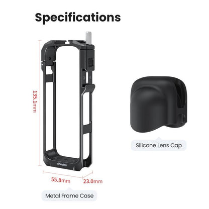 aMagisn Metal Cage for Insta360 X5 Wind Noise Reduction, Shockproof Mount with Dual Cold Shoe, PF01 - ORIWHIZaMagisnDJI & Insta360 AccessoriesInsta360 X Series