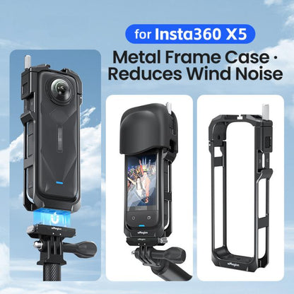 aMagisn Metal Cage for Insta360 X5 Wind Noise Reduction, Shockproof Mount with Dual Cold Shoe, PF01 - ORIWHIZaMagisnDJI & Insta360 AccessoriesInsta360 X Series