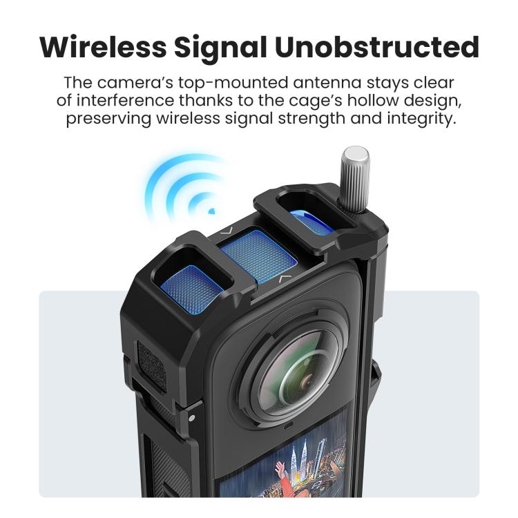 aMagisn Metal Cage for Insta360 X5 Wind Noise Reduction, Shockproof Mount with Dual Cold Shoe, PF01 - ORIWHIZaMagisnDJI & Insta360 AccessoriesInsta360 X Series