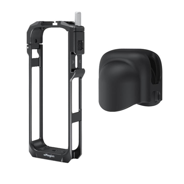 aMagisn Metal Cage for Insta360 X5 Wind Noise Reduction, Shockproof Mount with Dual Cold Shoe, PF01 - ORIWHIZaMagisnDJI & Insta360 AccessoriesInsta360 X Series
