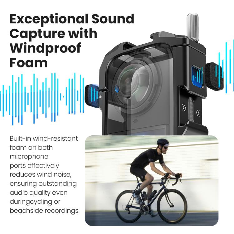 aMagisn Metal Cage for Insta360 X5 Wind Noise Reduction, Shockproof Mount with Dual Cold Shoe, PF01 - ORIWHIZaMagisnDJI & Insta360 AccessoriesInsta360 X Series