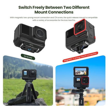 AMagisn Metal Magnetic Quick Release + Top Cover, For Insta360 Ace / Ace Pro / X5 / X3 / X2 / GoPro HERO12 Black, Metal+Top Cover - ORIWHIZaMagisnDJI & Insta360 AccessoriesInsta360 Ace Series