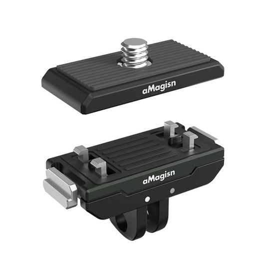AMagisn Metal Magnetic Quick Release + Top Cover, para Insta360 Ace / Ace Pro / X5 / X3 / X2 / GoPro HERO12 Black, Metal+Top Cover - ORIWHIZaMagisn Accesorios DJI e Insta360 Serie Insta360 Ace
