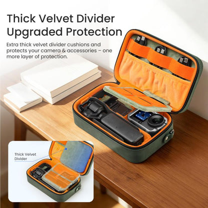 aMagisn Nubuck Leather Action Camera Carrying Case Small Travel Storage Bag with Adjustable Dividers - ORIWHIZaMagisnCase & BagsDJI & Insta360 Accessories