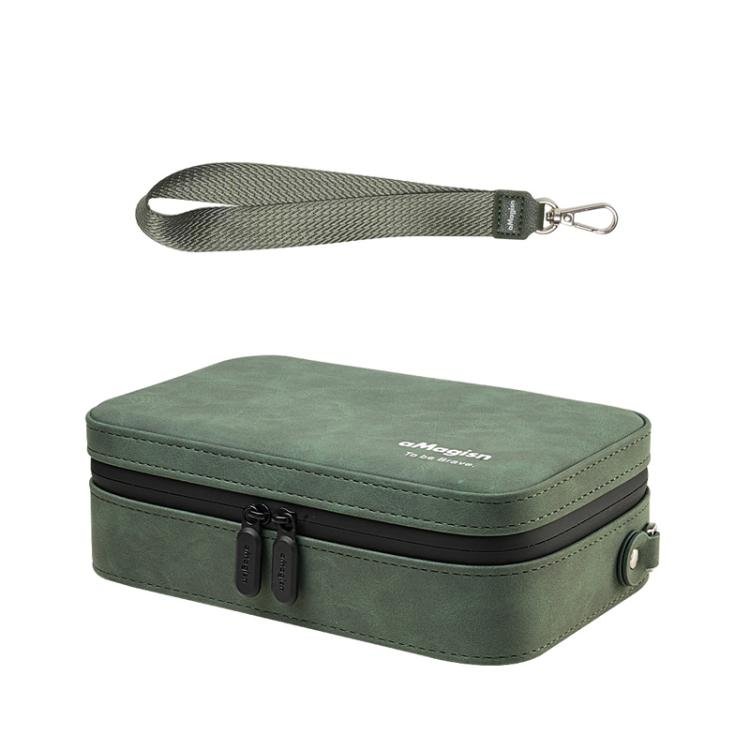 aMagisn Nubuck Leather Action Camera Carrying Case Small Travel Storage Bag with Adjustable Dividers - ORIWHIZaMagisnCase & BagsDJI & Insta360 Accessories