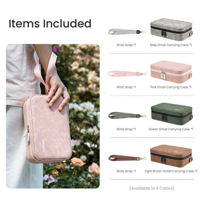 aMagisn Nubuck Leather Action Camera Carrying Case Small Travel Storage Bag with Adjustable Dividers - ORIWHIZaMagisnCase & BagsDJI & Insta360 Accessories