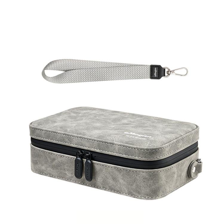 aMagisn Nubuck Leather Action Camera Carrying Case Small Travel Storage Bag with Adjustable Dividers - ORIWHIZaMagisnCase & BagsDJI & Insta360 Accessories