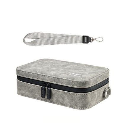 aMagisn Nubuck Leather Action Camera Carrying Case Small Travel Storage Bag with Adjustable Dividers - ORIWHIZaMagisnCase & BagsDJI & Insta360 Accessories