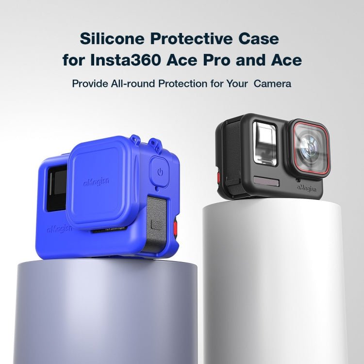 aMagisn Silicone Protection Case Sports Camera Protection Accessories, For Insta360 Ace Pro (Black), For Insta360 Ace Pro (Blue), For Insta360 Ace (Black), For Insta360 Ace (Blue) - ORIWHIZaMagisnDJI & Insta360 AccessoriesInsta360 Ace Series
