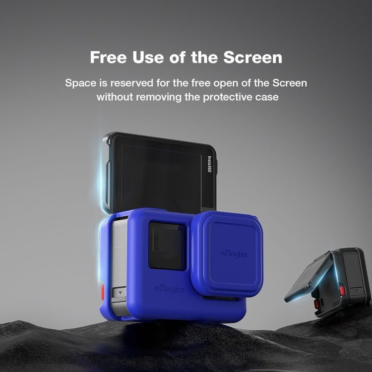 aMagisn Silicone Protection Case Sports Camera Protection Accessories, For Insta360 Ace Pro (Black), For Insta360 Ace Pro (Blue), For Insta360 Ace (Black), For Insta360 Ace (Blue) - ORIWHIZaMagisnDJI & Insta360 AccessoriesInsta360 Ace Series