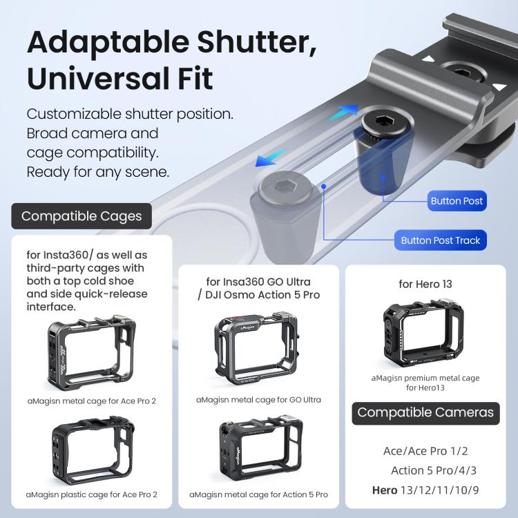 aMagisn Universal Camera Metal Xplorer Grip Kit For DJI Osmo Action/Insta360/GoPro HERO Series - ORIWHIZaMagisnDJI & Insta360 AccessoriesInsta360 GO Series