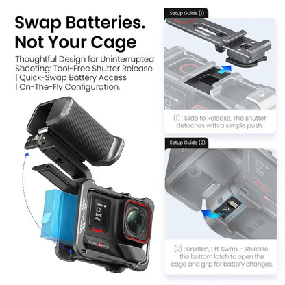 aMagisn Universal Camera Metal Xplorer Grip Kit For DJI Osmo Action/Insta360/GoPro HERO Series - ORIWHIZaMagisnDJI & Insta360 AccessoriesInsta360 GO Series