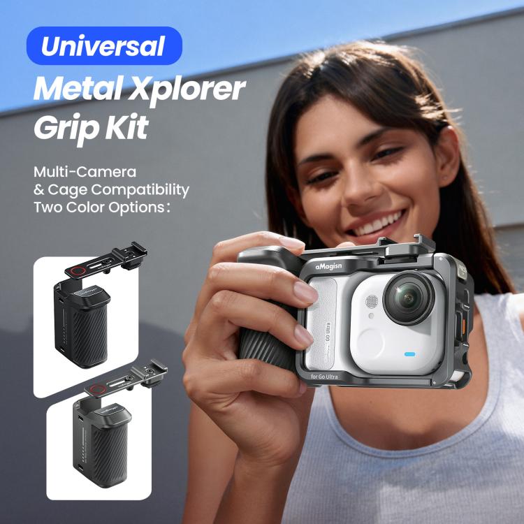 aMagisn Universal Camera Metal Xplorer Grip Kit For DJI Osmo Action/Insta360/GoPro HERO Series - ORIWHIZaMagisnDJI & Insta360 AccessoriesInsta360 GO Series
