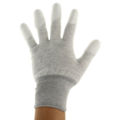 Anti Static ESD Safe Universal Size PU Fingertip Coating Gloves for Computer / Electronic / Phone Repair, Pair of 2, Grey - ORIWHIZ