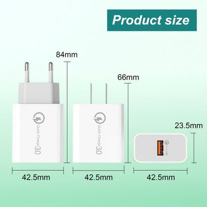 APD - 2003 18W QC3.0 Single Port USB Charger with 1m USB to Type - C Data Cable, EU Plug + USB to Type - C Cable, US Plug + USB to Type - C Cable - ORIWHIZ