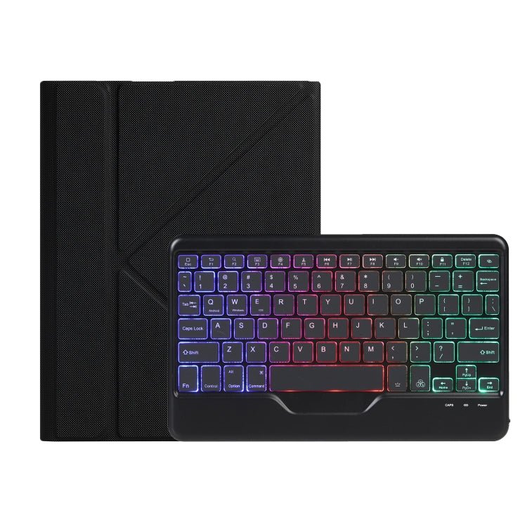 B10S Triangle Holder Three - color Backlight Bluetooth Keyboard Leather Case, With Three - color Backlight - ORIWHIZApple AccessoriesiPad KeyboardiPad Keyboard Universal