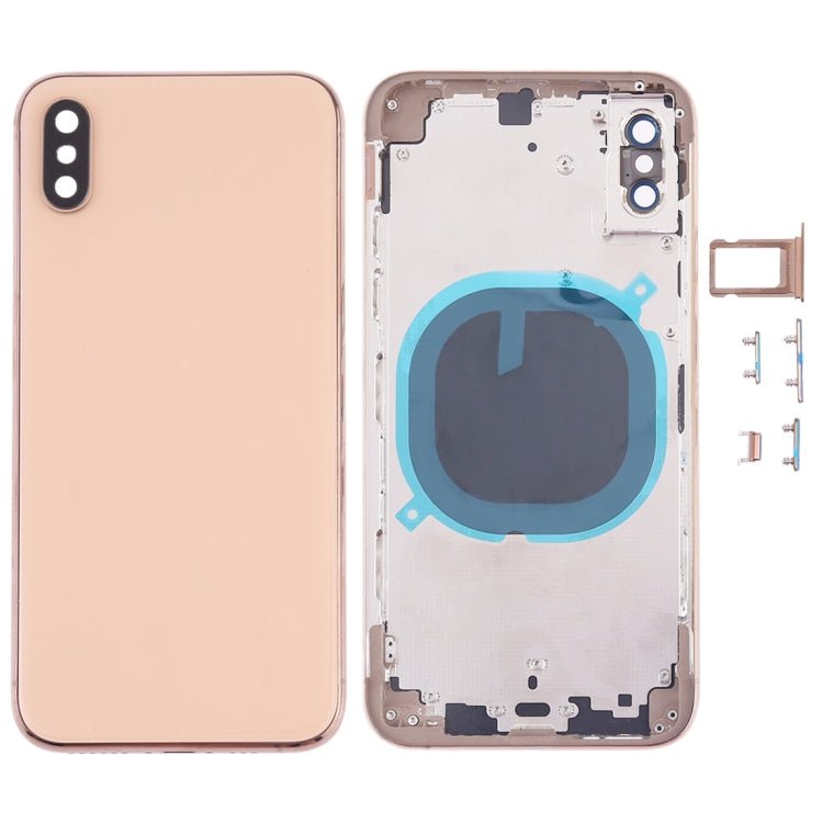 Back Cover with Camera Lens & SIM Card Tray & Side Keys for iPhone XS, For iPhone XS (Camera Lens+Side Keys), For iPhone XS with Side keys, For iPhone XS with Card Tray - ORIWHIZ