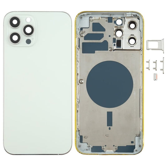 Back Housing Cover with SIM Card Tray & Side keys & Camera Lens for iPhone 12 Pro Max, For iPhone 12 Pro Max(with Card Tray & Side Keys), For iPhone 12 Pro Max(with SIM Card Tray & Side Keys) - ORIWHIZ