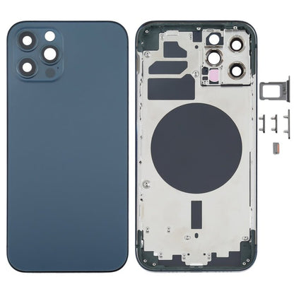 Back Housing Cover with SIM Card Tray & Side Keys & Camera Lens for iPhone 12 Pro(Blue), For iPhone 12 Pro(with SIM Card Tray & Side Keys) - ORIWHIZ