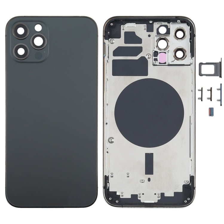 Back Housing Cover with SIM Card Tray & Side Keys & Camera Lens for iPhone 12 Pro(Blue), For iPhone 12 Pro(with SIM Card Tray & Side Keys) - ORIWHIZ