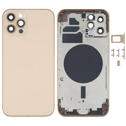 Back Housing Cover with SIM Card Tray & Side Keys & Camera Lens for iPhone 12 Pro(Blue), For iPhone 12 Pro(with SIM Card Tray & Side Keys) - ORIWHIZ