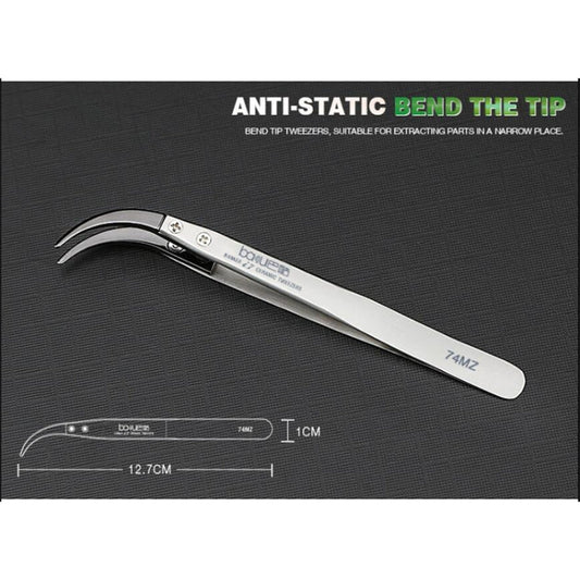 BAKU BA - I7 - 74MZ Stainless Steel Curved Tweezers, BAKU BA - I7 - 74MZ (Curved ) - ORIWHIZ