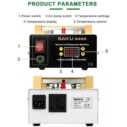 BAKU BK - 948D 500W Vacuum Anti - static LCD Touch Panel Separator Machine, AC 110V US Plug, BAKU BK - 948D AC 110V US Plug - ORIWHIZ
