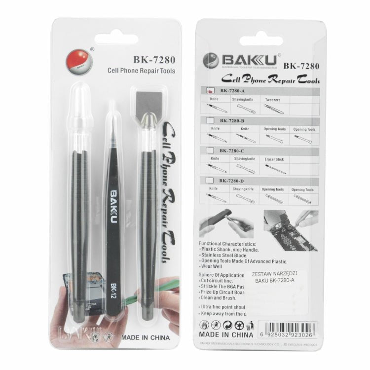 BAKU Solder Slurry Removal Scraper Tweezers Set, BK - 7280 - ORIWHIZ