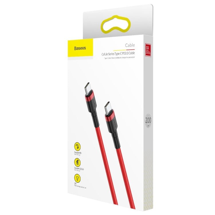 Baseus CATKLF - H09 Cafule Series USB - C / Type - C PD 2.0 60W Flash Charge Cable, Cable Length: 2m - ORIWHIZ