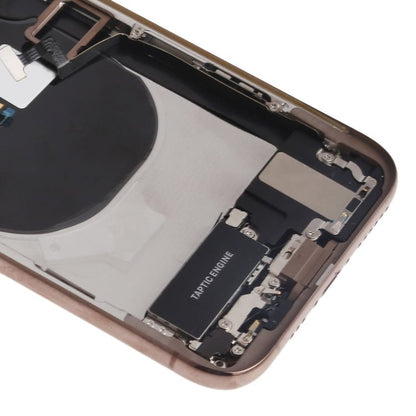 Battery Back Cover Assembly (with Side Keys & Speaker Ringer Buzzer & Motor & Camera Lens & Card Tray & Power Button + Volume Button + Charging Port + Signal Flex Cable & Wireless Charging Module) for iPhone XS, For iPhone XS (Full Assembly) - ORIWHIZ