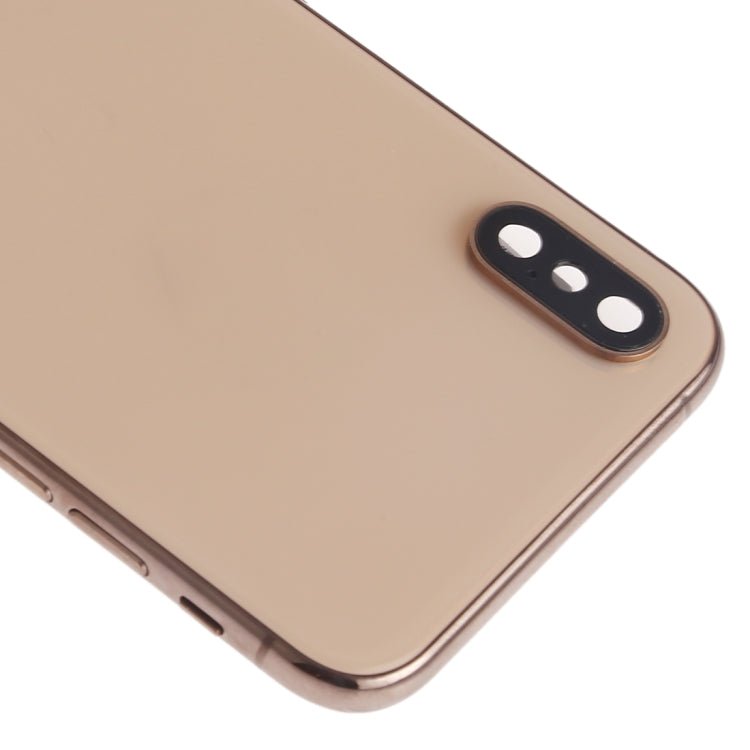 Battery Back Cover Assembly (with Side Keys & Speaker Ringer Buzzer & Motor & Camera Lens & Card Tray & Power Button + Volume Button + Charging Port + Signal Flex Cable & Wireless Charging Module) for iPhone XS, For iPhone XS (Full Assembly) - ORIWHIZ
