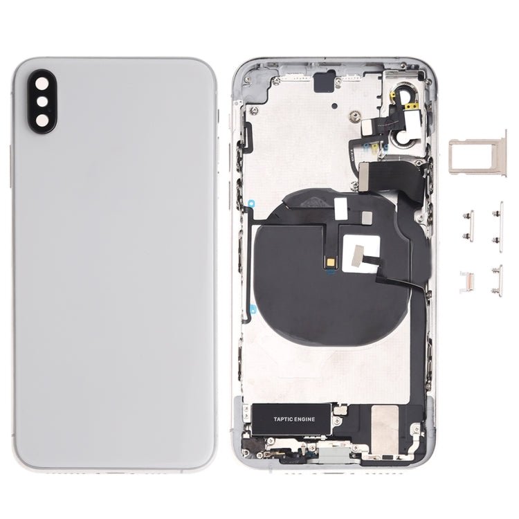 Battery Back Cover Assembly (with Side Keys & Speaker Ringer Buzzer & Motor & Camera Lens & Card Tray & Power Button + Volume Button + Charging Port + Signal Flex Cable & Wireless Charging Module) for iPhone XS, For iPhone XS (Full Assembly) - ORIWHIZ
