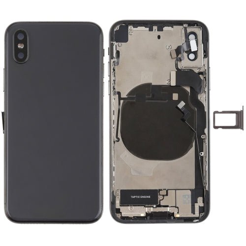 Battery Back Cover Assembly with Side Keys & Vibrator & Speaker Ringer Buzzer & Power Button + Volume Button Flex Cable & Card Tray & Battery Adhesive for iPhone X, For iPhone X - ORIWHIZ