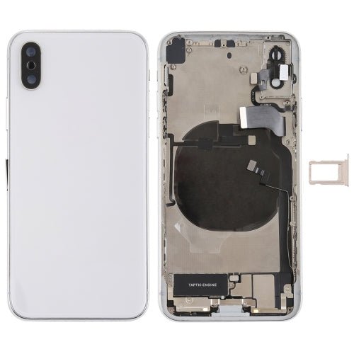 Battery Back Cover Assembly with Side Keys & Vibrator & Speaker Ringer Buzzer & Power Button + Volume Button Flex Cable & Card Tray & Battery Adhesive for iPhone X, For iPhone X - ORIWHIZ