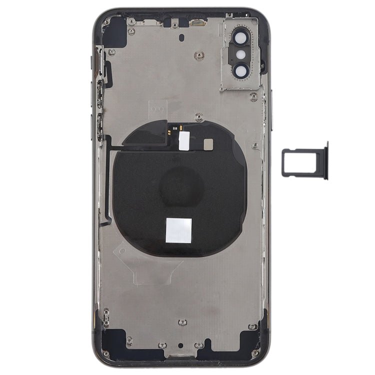 Battery Back Cover Assembly with Side Keys & Wireless Charging Module & Volume Button Flex Cable & Card Tray for iPhone X, For iPhone X (Charging Module), For iPhone X (Full Assembly) - ORIWHIZ