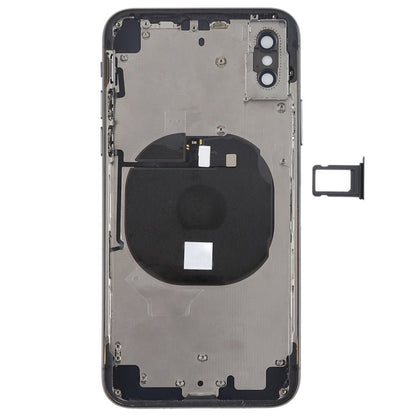 Battery Back Cover Assembly with Side Keys & Wireless Charging Module & Volume Button Flex Cable & Card Tray for iPhone X, For iPhone X (Charging Module), For iPhone X (Full Assembly) - ORIWHIZ